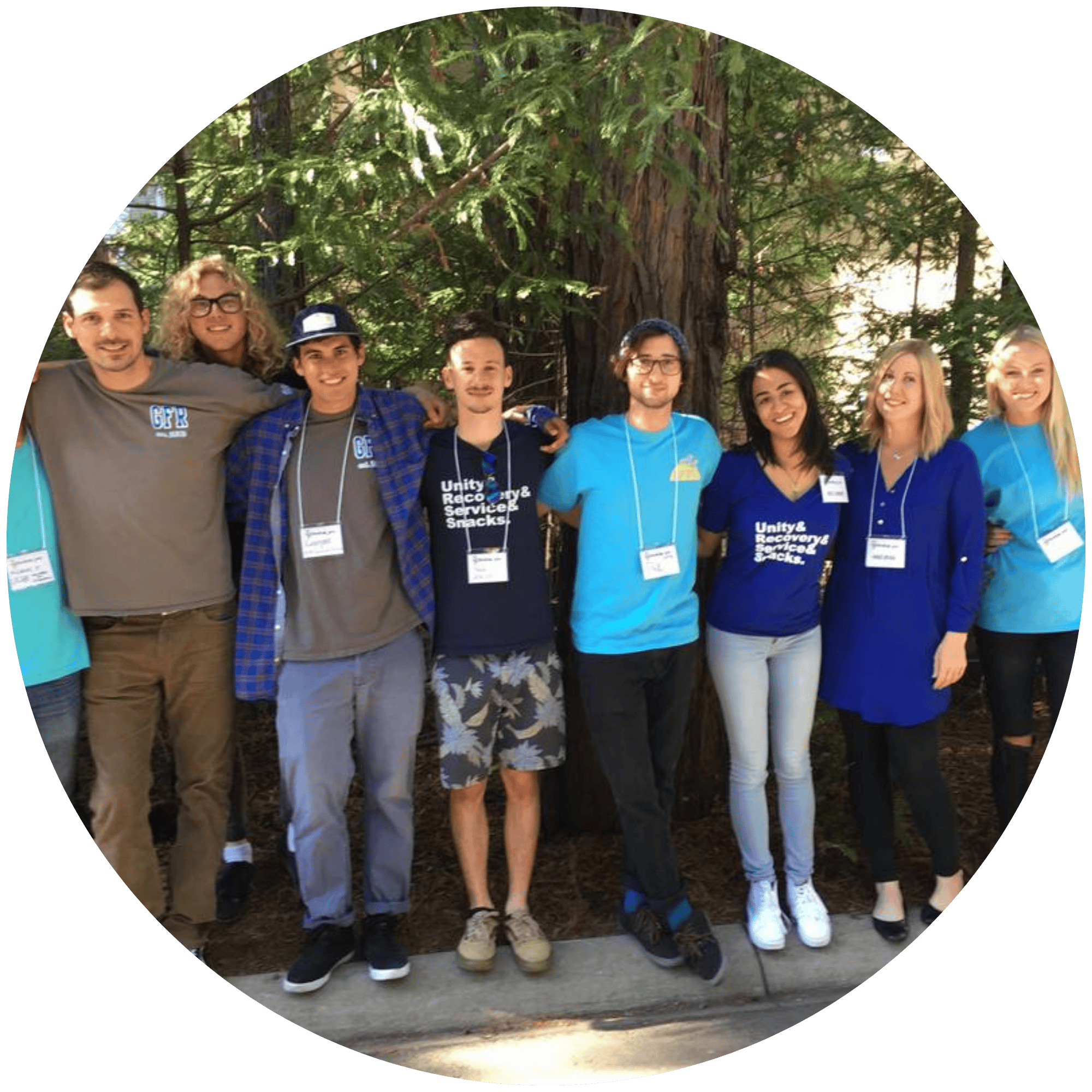 This image depicts members of the Gauchos for Recovery (GFR) team standing for a picture.