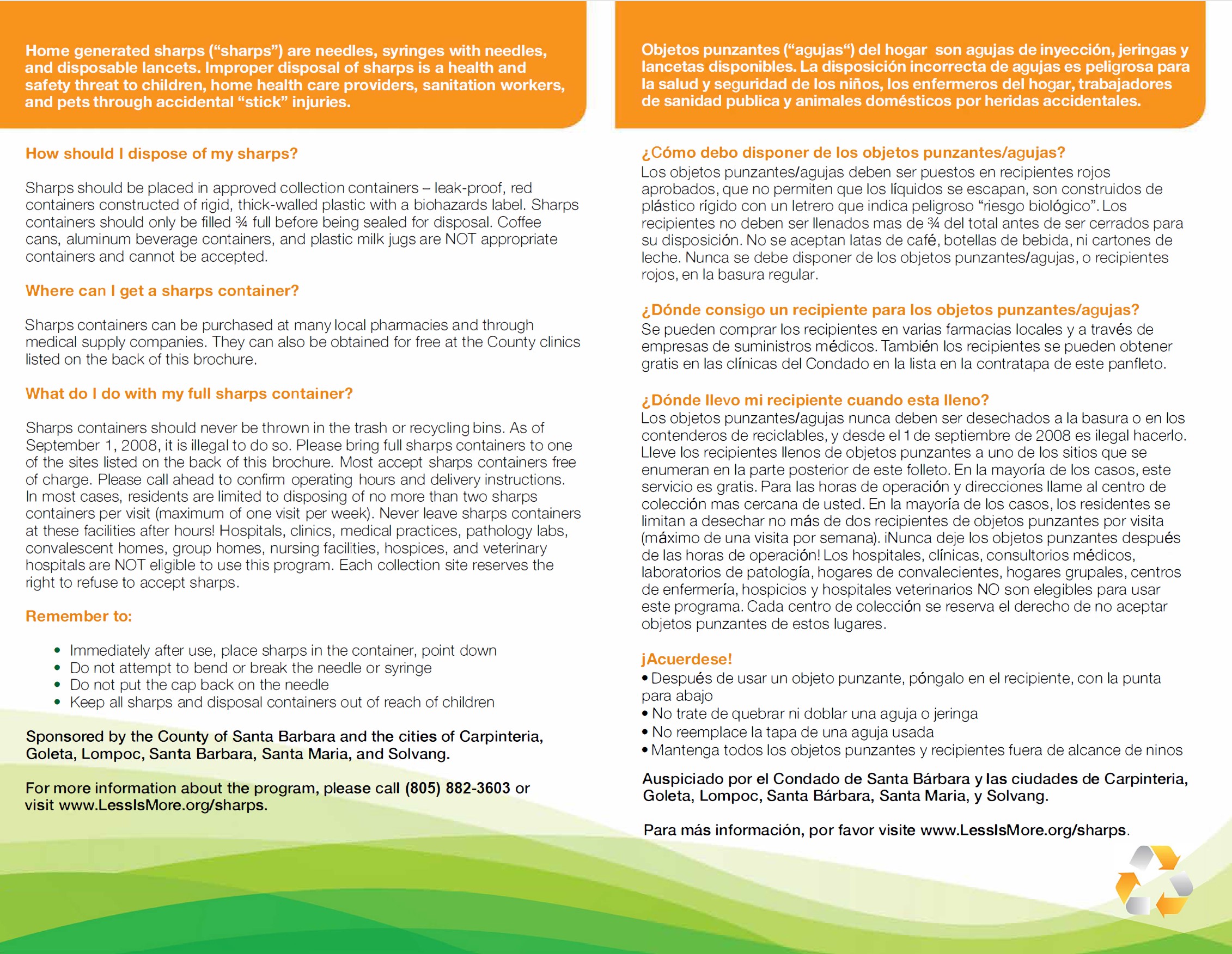 Safely dispose of your home generated sharps page 2